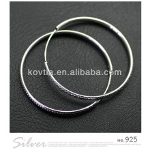 Neueste Mode große Sterling Silber Reifen Ohrringe